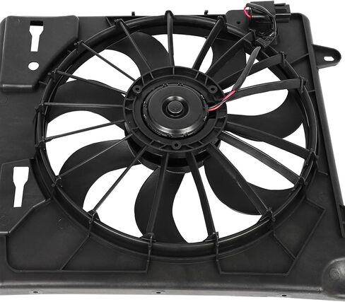Radiator Cooling Fan Assembly Compatible with 2007-2011 for Jeep for Wrangler 3.8L, Black Radiator Fan Direct Fit Replacement for Engine Cooling Fan in Saudi Arabia