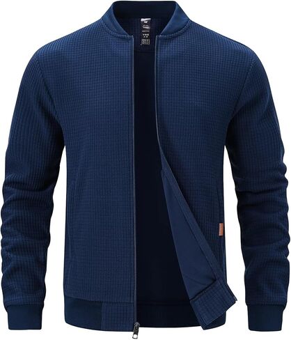 Yundobop Men's Lightweight Jacket Zip Up bomber Jacket Casual Stylish Sweatshirts with Zip Pocket in Kuwait