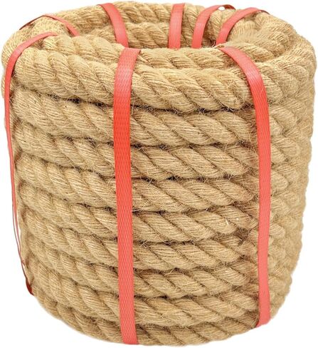 Natural Hemp Rope (1 in X 50 Ft) Twisted Manila Rope Thick Jute Rope for Crafts, Porch Swing Rope, Hemp Rope for Decor, Railing, Docks, Landscaping in Kuwait