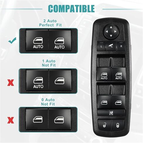 Front Left Driver Side Master Power Window Switch 11 Pin Compatible With Jeep Cherokee 2015-2022 Replace 68271208AB 68271208AA in Kuwait