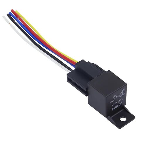 12V 40A Waterproof Automotive Relay with Socket, 5 Pack, Black Red Copper Terminals, Sealed General Purpose Car Relay (12V 5PIN) in Saudi Arabia