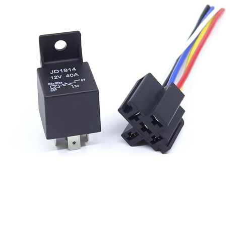 12V 40A Waterproof Automotive Relay with Socket, 5 Pack, Black Red Copper Terminals, Sealed General Purpose Car Relay (12V 5PIN) in Saudi Arabia