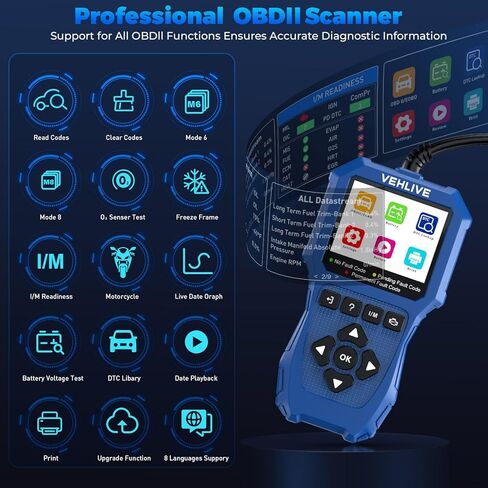 أداة قياس تشخيص نظام الدراجات النارية، ماسح ضوئي Moto Obd2 مع اختبار الجهد الكهربي، قارئ رمز خطأ الدراجة النارية مع اختبار سريع متوافق مع Yamaha، Honda، Kawasaki، Generation، KYMCO، SYM in Kuwait