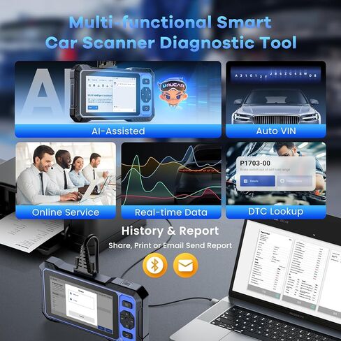 MUCAR 682 أداة مسح ضوئي ثنائية الاتجاه بمساعدة AI-Assisted obd2، ماسح ضوئي لجميع أنظمة السيارة، أداة تشخيص ماسح ضوئي obd2 مع اختبار نشط، ماسح ضوئي تشخيصي للسيارة مع 20+ إعادة تعيين، can FD & fca sgw، تحديث مجاني in Kuwait