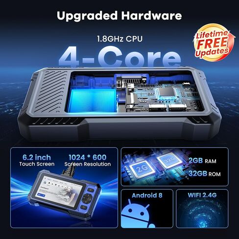 MUCAR 682 أداة مسح ضوئي ثنائية الاتجاه بمساعدة AI-Assisted obd2، ماسح ضوئي لجميع أنظمة السيارة، أداة تشخيص ماسح ضوئي obd2 مع اختبار نشط، ماسح ضوئي تشخيصي للسيارة مع 20+ إعادة تعيين، can FD & fca sgw، تحديث مجاني in Kuwait