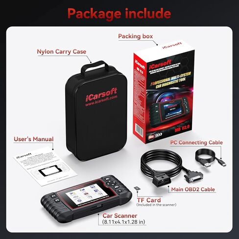 أداة تشخيص الماسح الضوئي iCarsoft MB V2.0 Obd2 لبنز/Sprinter/Smart، قارئ رمز النظام الكامل مع 8 عمليات إعادة ضبط، VIN تلقائي، زيت/SAS/EPB/ETC/BLD/INJ/SAS/TPMS، تحديث مجاني، بيانات حية، اختبار البطارية in Saudi Arabia