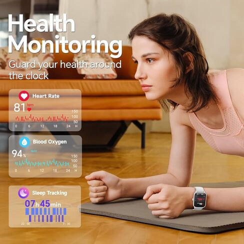 Smart Watch 1.8'' Large Display, Smart Watches for Women Men with 60dB Clear Calls, 24/7 Health Monitoring, Fitness Tracking, Waterproof Fitness Tracker Watch for Android iOS in Kuwait