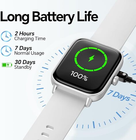 Smart Watch 1.8'' Large Display, Smart Watches for Women Men with 60dB Clear Calls, 24/7 Health Monitoring, Fitness Tracking, Waterproof Fitness Tracker Watch for Android iOS in Kuwait