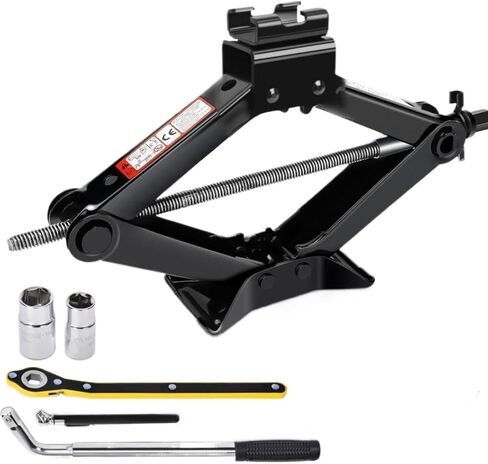 2.5 Ton Scissor Jack 5511 Lbs Tire Jack Tool with Lug Wrench Compatible with Universal Car in Kuwait