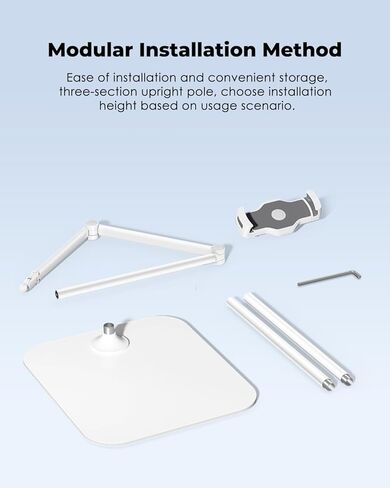 Viozon Tablet Floor Stand Holder, Compatible with 4.7"-13" Phone/Tablet, iPhone 15 Plus/Pro Max iPad,Kindle, 68" Phone Stand, Aluminum Alloy, Universal 360° Rotatable, for Bed,Sofa,Desk,.Black in Kuwait