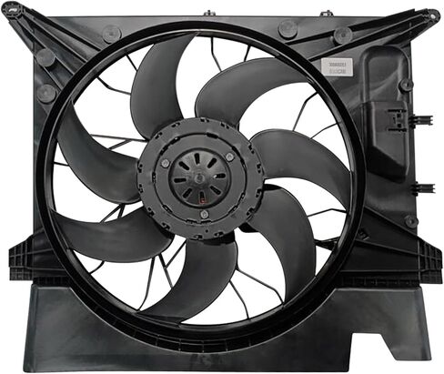 مجموعة مروحة التبريد متوافقة مع 2007-2014 لفولفو لـ XC90 3.2L 2003-2005 لفولفو لـ XC90 2.9L، مروحة مشعاع سوداء مناسبة مباشرة للاستبدال لمروحة تبريد المحرك in Saudi Arabia