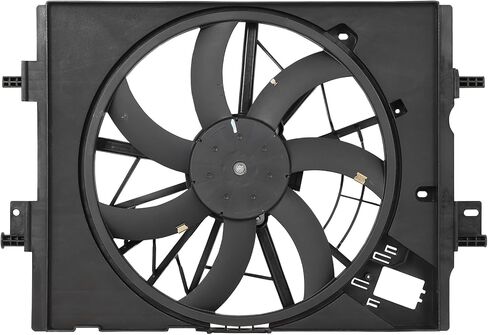 Radiator Cooling Fan Assembly Compatible with 2020 for Nissan for Versa 1.6L 2018-2023 for Nissan for Kicks 1.6L, Black Radiator Fan Direct Fit Replacement for Engine Cooling Fan in Saudi Arabia