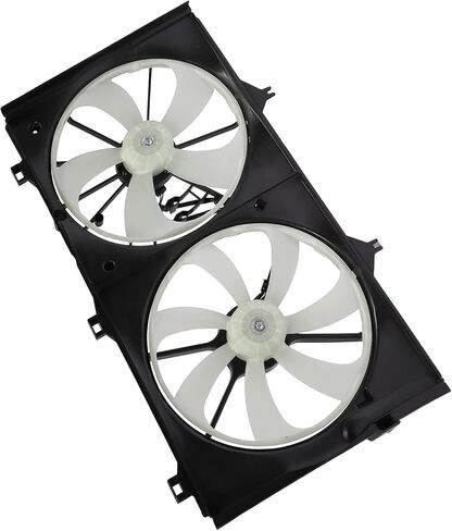 مجموعة مروحة التبريد متوافقة مع 2007-2011 لسيارة Toyota for Camry 3.5L 2007-2012 لسيارة Lexus لـ ES350 3.5L، مروحة مشعاع باللونين الأبيض والأسود مناسبة مباشرة للاستبدال لمروحة تبريد المحرك in Saudi Arabia