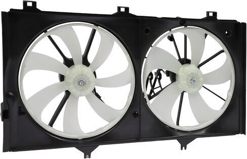 مجموعة مروحة التبريد متوافقة مع 2007-2011 لسيارة Toyota for Camry 3.5L 2007-2012 لسيارة Lexus لـ ES350 3.5L، مروحة مشعاع باللونين الأبيض والأسود مناسبة مباشرة للاستبدال لمروحة تبريد المحرك in Saudi Arabia