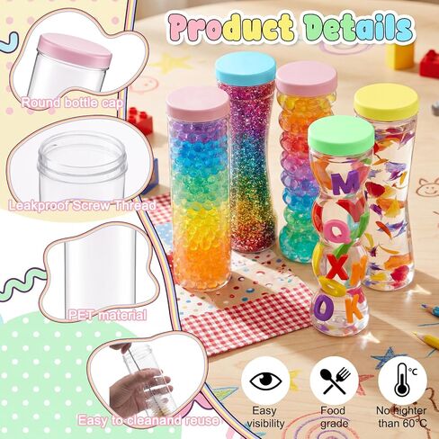 30 Pcs Empty Plastic Sensory Bottles with Lids Caps 5 Styles 9-10.5 oz Reusable Clear Plastic Bottles Bulk for DIY Craft Decorations Sensory Crafts Classroom Handmade Party Supply in Saudi Arabia