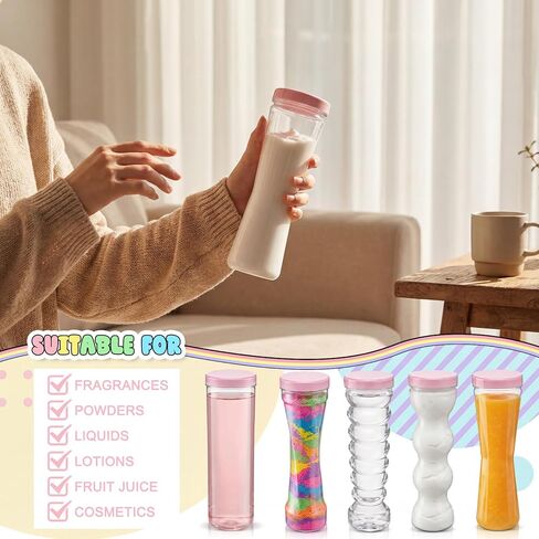 30 Pcs Empty Plastic Sensory Bottles with Lids Caps 5 Styles 9-10.5 oz Reusable Clear Plastic Bottles Bulk for DIY Craft Decorations Sensory Crafts Classroom Handmade Party Supply in Saudi Arabia