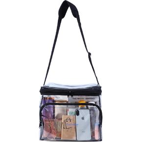 Clear Stadium-Approved Tote with Front Zipper Pocket and Adjustable Crossbody Strap for Concerts, Sports, Work, Travel in Saudi Arabia