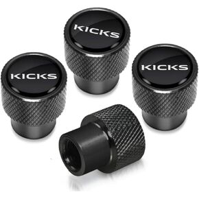 أغطية أغطية جذعية صمام الإطارات المعدنية بشعار ركلات مجموعة أغطية صمام الهواء مقاومة للغبار ومانعة للتسرب متوافقة مع ملحقات Nissan Kicks (K) in Kuwait