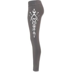 Soul Flower Women's Moon Beam Organic Cotton Leggings, Grey Ladies Full Length Fitted Stretchy Long Basic Yoga Pants in Saudi Arabia