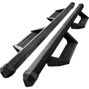 Running Boards Side Steps Compatible with 2009-2014 Ford F150 Super Cab, Dual-Stage Textured Black Powder Coated Step Bars. 4 Inch Drop Down Side Steps Made with Carbon Steel. in Kuwait
