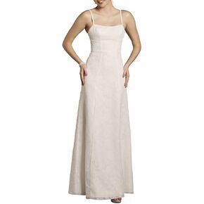 فستان الزفاف من David's Spaghetti Strap جاكار على شكل حرف A in Kuwait