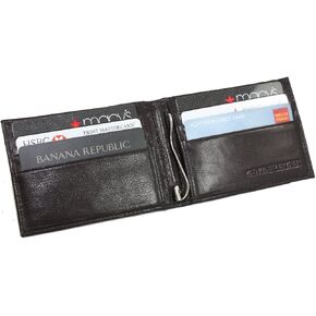 Men's Lambskin Leather Spring Money Clip Compact Bifold Front Pocket Wallet Brown in Saudi Arabia