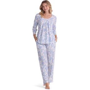 Miss Elaine Cottonessa Pajama Set, Button Up Womens Pajama Set with Pockets, Short Sleeve Top and Pants in Kuwait