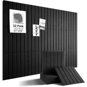 لوحة فلين كبيرة، لوحة إعلانات مقاس 48 بوصة × 36 بوصة، 12 قطعة من لوحات الفلين للجدران وديكور المنزل والمكتب، والفصول الدراسية مع 60 علامة لاصقة آمنة قابلة للإزالة باللون الأسود in Kuwait