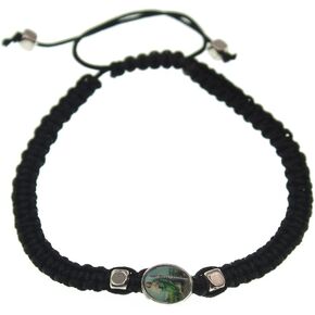 سوار ميدالية سانت جود ثاديوس باللون الأخضر وسلسلة فضية اللون Pulsera De San Judas Tadeo Hilo Color Verde Con Medalla Tono Plateado (Sj-12) in Kuwait