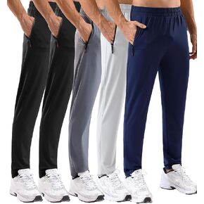 5 Pack Men's Sweatpants with Zipper Pockets Stretch Lightweight Athletic Track Activewear Pants for Men Joggers Running Workout Gym,S in Kuwait