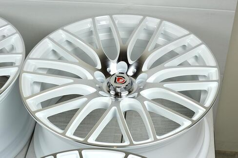 إطارات عجلات مقاس 18 بوصة ddr zuki باللون الأبيض مع لمسة نهائية مصقولة للوجه مقاس 18x8 5x112 38 مم إزاحة 5 عروات (مجموعة من 4) in Saudi Arabia