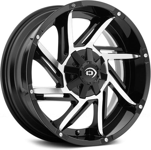 Vision 422 Prowler 20x12 5x5.5" -51mm Black/Machined Wheel Rim 20" Inch in Saudi Arabia