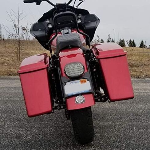 مجموعة أدوات إزالة إشارة الانعطاف الديناميكية المخصصة لموديلات Harley Touring - إطار لوحة ترخيص منحني ومضاء بمصابيح LED من الكروم وحامل إضاءة خلفي (CD-TS-ELIM-C) in Saudi Arabia