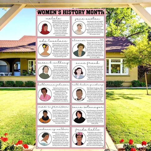 Women’s History Month Decorations Famous Women in History Door Cover for National March Women's Day Decor School Classroom Office Door Banner in Saudi Arabia