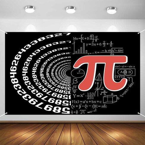 Aperturee Math Pi Day Banner 70.8 x 43.3 Inch, Happy Pi Day Backdrop Mathematical Equations and Pi Symbol Decoration for Math Lovers and Educators for Party Home Office in Kuwait