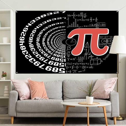 Aperturee Math Pi Day Banner 70.8 x 43.3 Inch, Happy Pi Day Backdrop Mathematical Equations and Pi Symbol Decoration for Math Lovers and Educators for Party Home Office in Kuwait