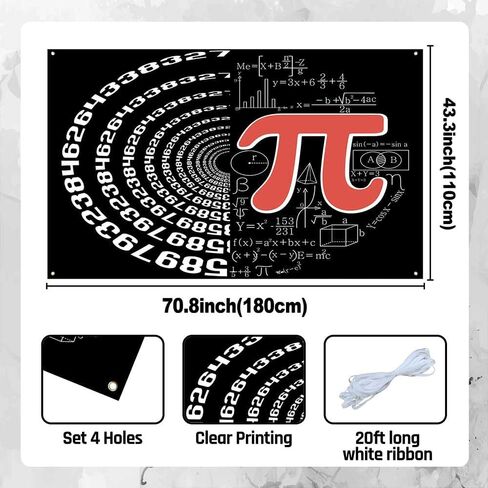Aperturee Math Pi Day Banner 70.8 x 43.3 Inch, Happy Pi Day Backdrop Mathematical Equations and Pi Symbol Decoration for Math Lovers and Educators for Party Home Office in Kuwait