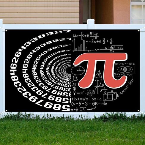Aperturee Math Pi Day Banner 70.8 x 43.3 Inch, Happy Pi Day Backdrop Mathematical Equations and Pi Symbol Decoration for Math Lovers and Educators for Party Home Office in Kuwait