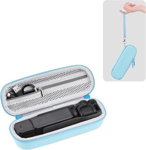 Carrying Case for DJI OSMO Pocket 3, Portable Nylon Storage Bag,Pocket 3 Bag With Carabiner & Wrist Strap Accessories(Black) in Saudi Arabia