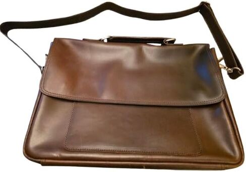 Full Grain Leather Briefcase for Men, Handcrafted Laptop Bag with Multiple Compartments,Fits 15.6 Inch Laptop in Saudi Arabia