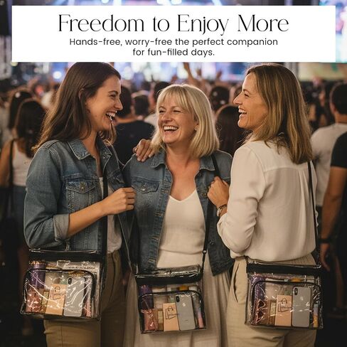 Clear Stadium-Approved Tote with Front Zipper Pocket and Adjustable Crossbody Strap for Concerts, Sports, Work, Travel in Saudi Arabia