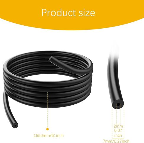 خرطوم أنابيب تفريغ من السيليكون عالي الحرارة بطول 5 أقدام مقاس 3.5 مم معرف أسود، خرطوم تبديل الضغط مقاس 60 بوصة (60 رطل لكل بوصة مربعة للضغط الأقصى) in Kuwait