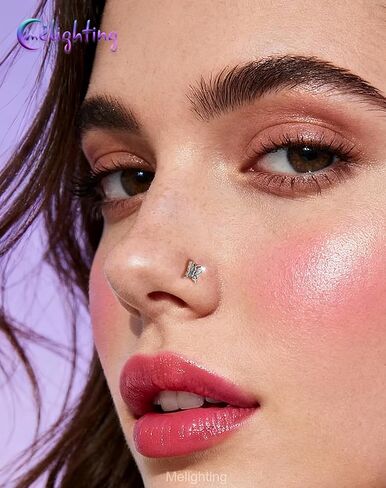 MeIighting 3PCS 20G Butterfly Nose Studs 316L Stainless Steel Flower Nose Rings L-Shaped Star Nostril Piercing 7mm Spring Body Jewelry for Women in Saudi Arabia