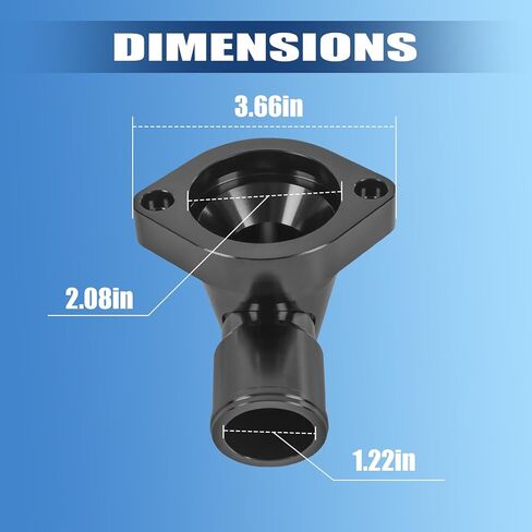 علب ترموستات دوارة من البليت برقبة مائية 90 1.5 بوصة أسود متوافق مع محرك GM LS LS1 LS2 LS3 LS7 LS9 LSA L76 L92 in Saudi Arabia