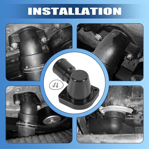 علب ترموستات دوارة من البليت برقبة مائية 90 1.5 بوصة أسود متوافق مع محرك GM LS LS1 LS2 LS3 LS7 LS9 LSA L76 L92 in Saudi Arabia