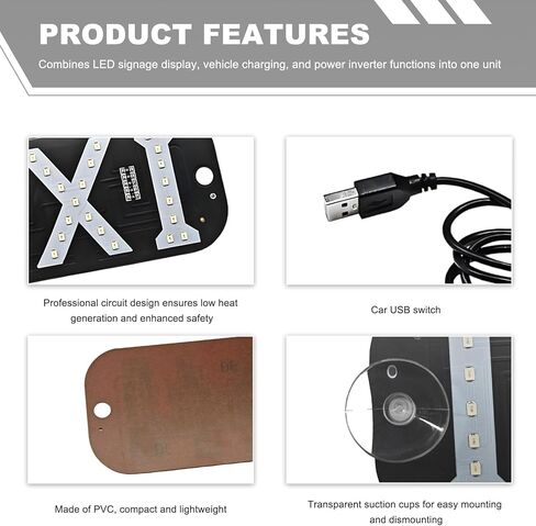 Sun Walker Taxi LED Sign Decor, 5V USB On/Off Button Taxi Logo LED Light with Suction Cups, Bright Taxi Display Sign Flashing Hook on Vehicle Windscreen Window, Car Accessories (Blue) in Saudi Arabia