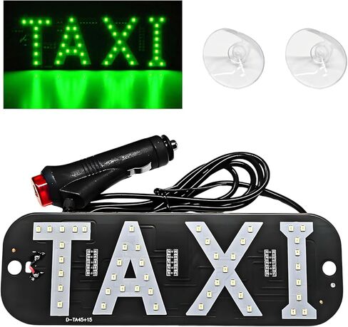 Sun Walker Taxi LED Sign Decor, 5V USB On/Off Button Taxi Logo LED Light with Suction Cups, Bright Taxi Display Sign Flashing Hook on Vehicle Windscreen Window, Car Accessories (Blue) in Saudi Arabia