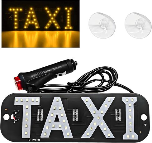 Sun Walker Taxi LED Sign Decor, 5V USB On/Off Button Taxi Logo LED Light with Suction Cups, Bright Taxi Display Sign Flashing Hook on Vehicle Windscreen Window, Car Accessories (Blue) in Saudi Arabia