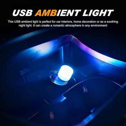 2 قطعة من مصابيح قابس USB، إضاءة LED محيطة صغيرة متغيرة الألوان للسيارة، مصابيح زخرفية محمولة عالمية لغرفة النوم، المدخل، الحمام، المطبخ (متعددة الألوان) in Kuwait
