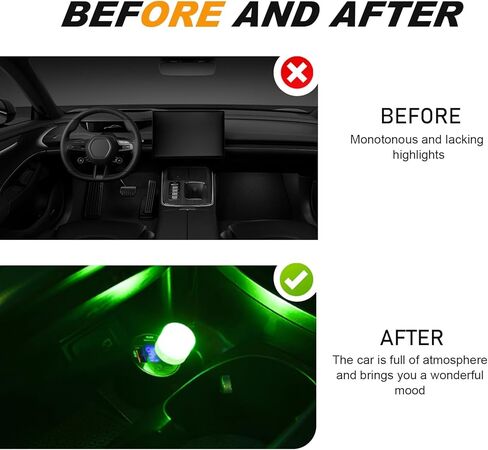 2 قطعة من مصابيح قابس USB، إضاءة LED محيطة صغيرة متغيرة الألوان للسيارة، مصابيح زخرفية محمولة عالمية لغرفة النوم، المدخل، الحمام، المطبخ (متعددة الألوان) in Kuwait